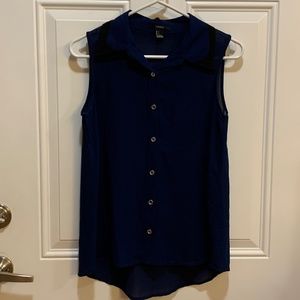 Forever 21- Lightweight Sleeveless Collared Blouse